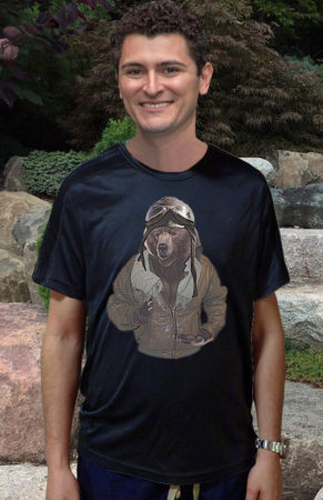 Bear-Fighter-Pilot-Bear-t-shirt-model