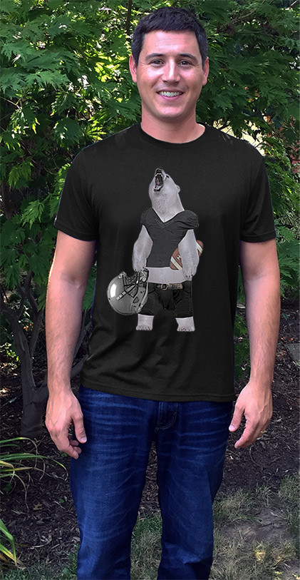 Bear Polar Bear Football Player T-Shirt model