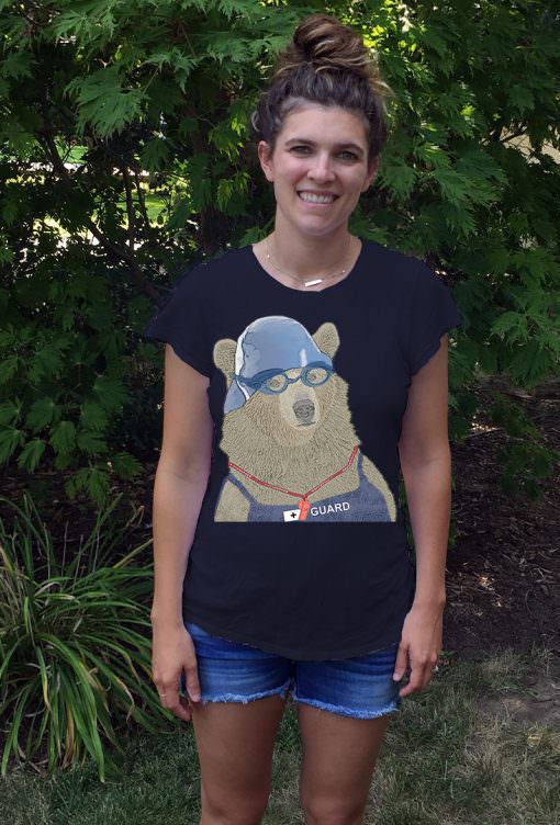 Bear Womens Lifeguard Bear T-Shirt model