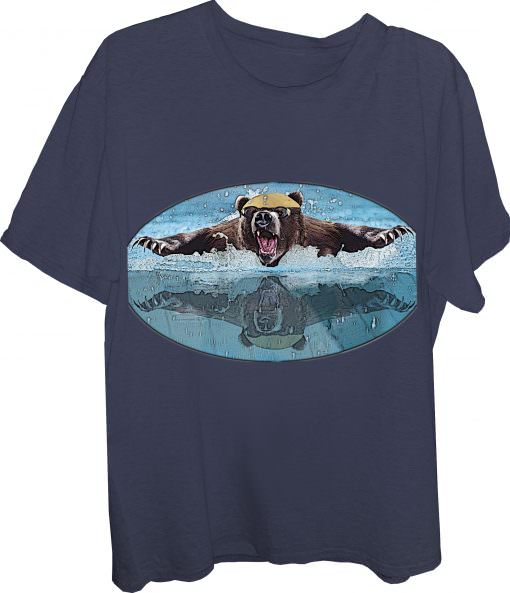 Bear Swimmer Butterfly Swimmer Bear T-shirt