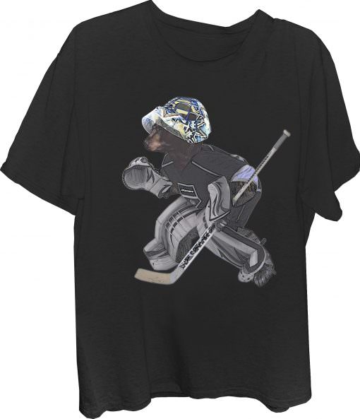 Hockey Goalie Bear T-Shirt-bear hockey