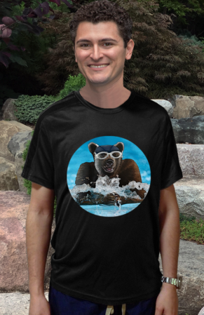 Bear Swimmer Breaststroke Mens T-shirt
