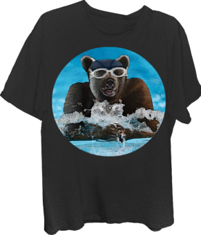 Bear Swimmer Breaststroke Mens T-shirt