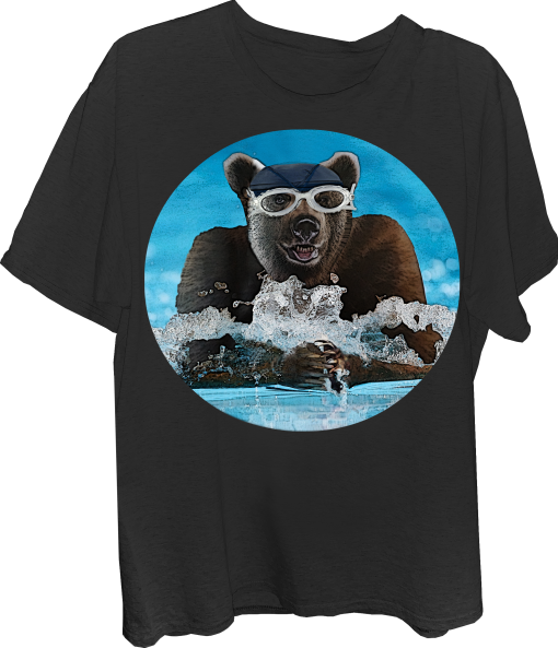 Bear Swimmer Breaststroke Mens T-shirt