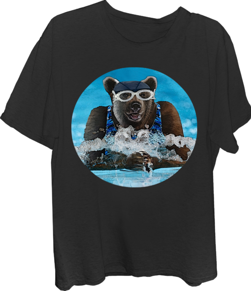 Bear Swimmer Breaststroke Womens T-shirt