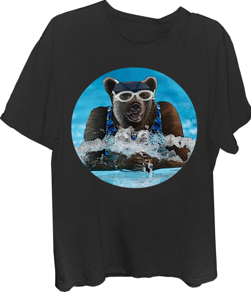 Bear Swimmer Breaststroke Womens T-shirt