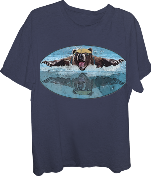 Bear Swimmer Butterfly Womens T-shirt