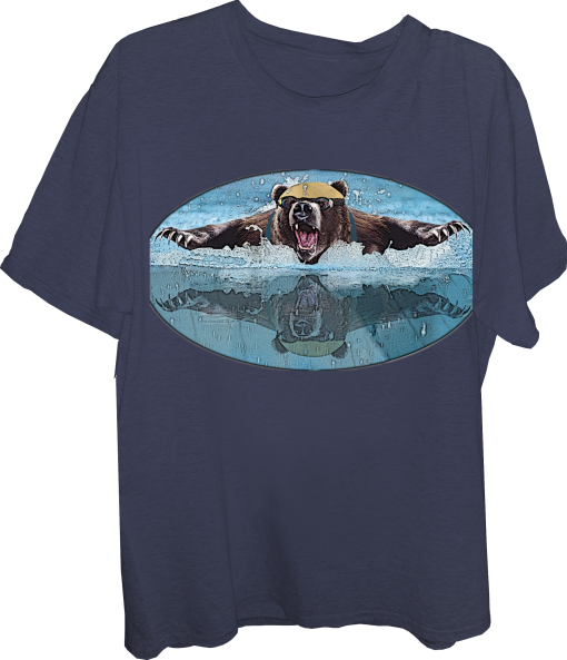 Bear Swimmer Butterfly Womens T-shirt