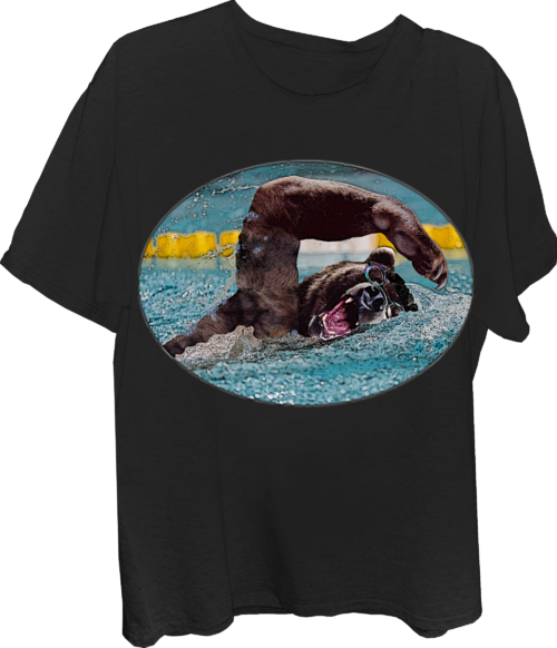 Bear Swimmer Freestyle Mens T-shirt