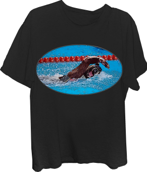 Bear Swimmer Freestyle Womens T-shirt