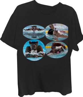 Bear Swimmer IM Mens T-shirt