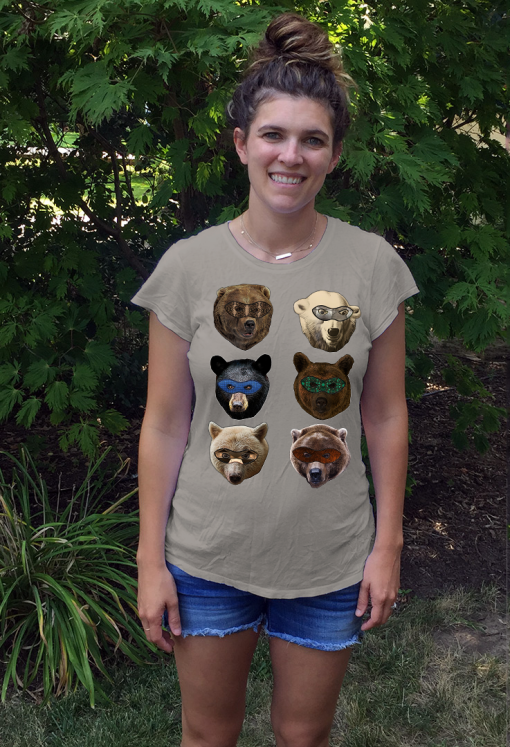 Superhero Kodiak Bear, Polar Bear, Black Bear, Brown Bear,Golden Spirit Bear, Grizzly Bear T-shirt