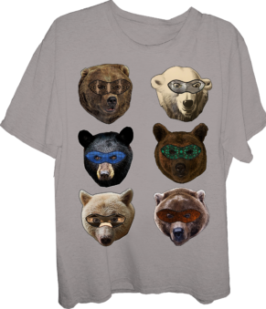 Superhero Kodiak Bear, Polar Bear, Black Bear, Brown Bear,Golden Spirit Bear, Grizzly Bear T-shirt
