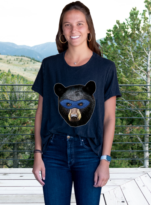 Bear Superhero Black Bear T-shirt