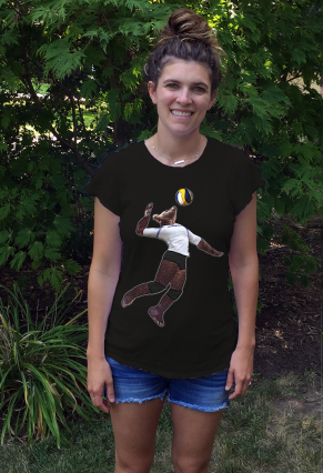 Bear Volleyball Hitter Womens T-shirt