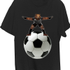 Bear Soccer Goalie On Giant Soccer Ball T-shirt