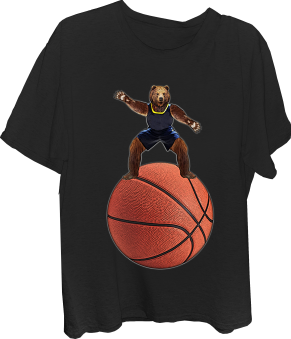 Bear Guarding On Giant Basketball T-shirt