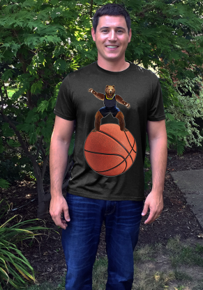 Bear Guarding On Giant Basketball T-shirt