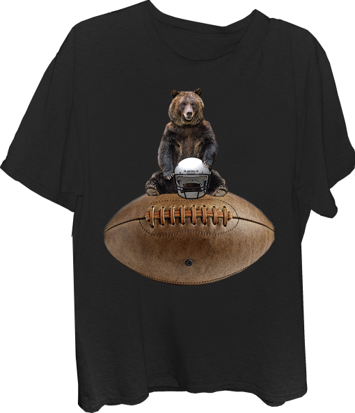 Bear On Giant Football T-Shirt