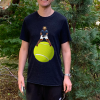 Bear Tennis Player On Tennis Ball Mens T-shirt