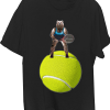 Bear Tennis Player On Tennis Ball Womens T-shirt
