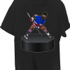 Bear Hockey Player On Giant Hockey Puck T-Shirt