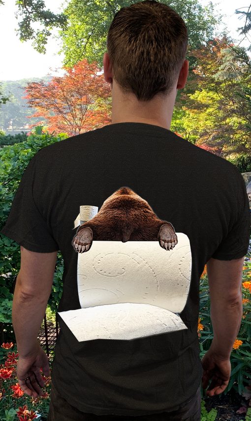 Bear On Giant Toilet Paper Roll T-Shirt