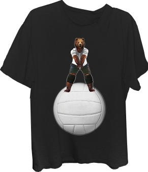 Bear Volleyball Player On Giant Volleyball T-Shirt