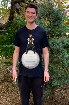 Bear Volleyball Player On Giant Volleyball T-Shirt