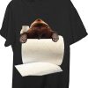 Bear on Giant Toilet Paper Roll T-Shirt