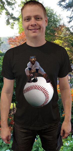 Bear baseball, Bear On Giant Baseballt t-shirt