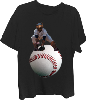 Bear baseball-Bear On Giant Baseballt t-shirt