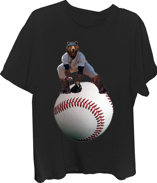 Bear baseball-Bear On Giant Baseballt t-shirt